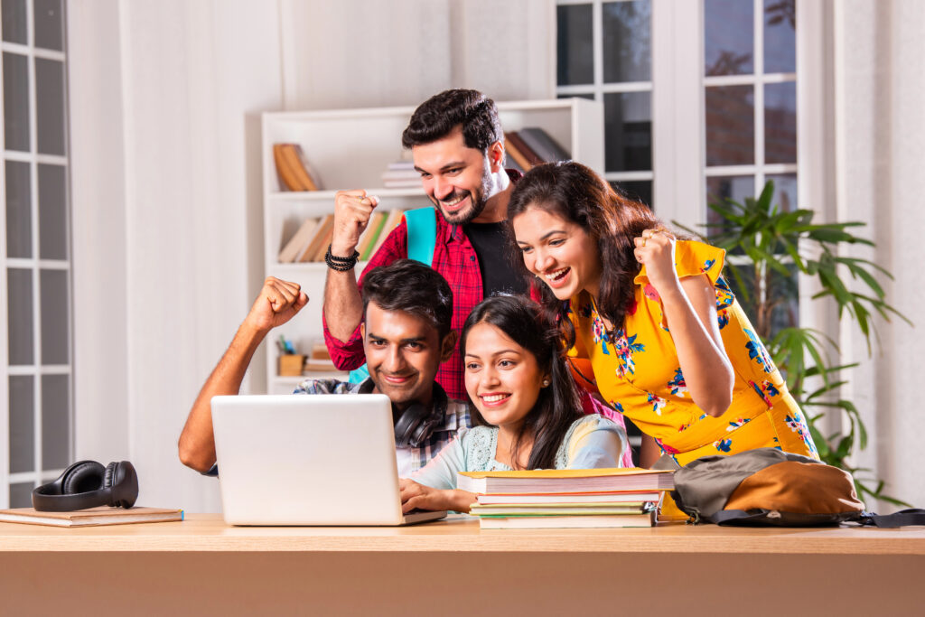 Students Celebrating sucessful outcome